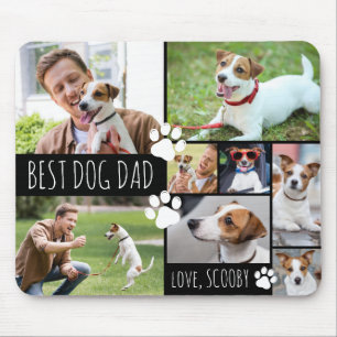 Modern BEST DOG DAD 8 foto's gepersonaliseerd Muismat