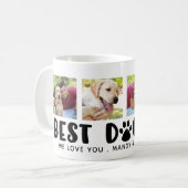 Modern BEST DOG DAD Paw Print Photo Collage Koffiemok (Voorkant links)