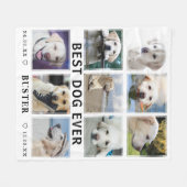 Modern Best Dog Ever Photo Collage Memorial Fleece Deken (Voorkant (Horizontaal))
