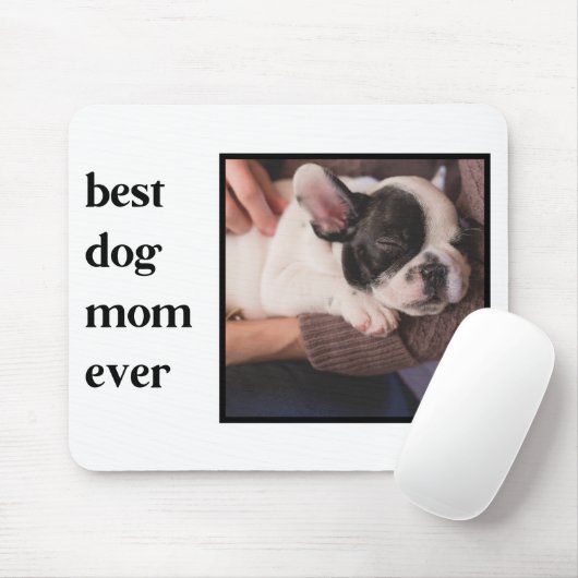 Modern Best Dog Mam Ever Quote Foto Muismat (Met muis)