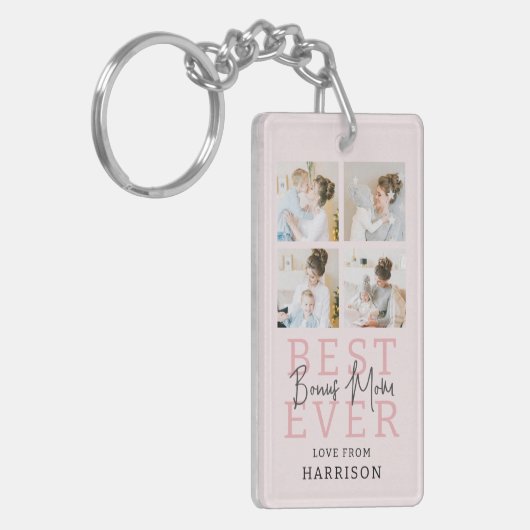 Modern Best Ever Bonus Mam | Fotocollage Sleutelhanger (Voorkant Links)