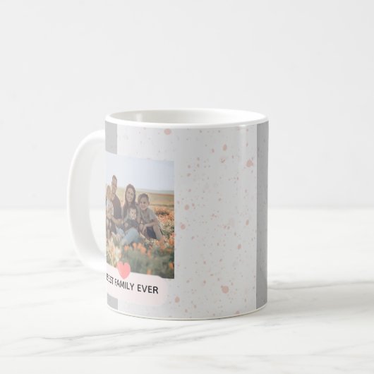 Modern Best Family Ever Photo Coffee Mug Gift Koffiemok (Voorkant links)