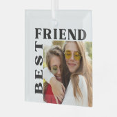 Modern Best Friend-foto kerstversiering Glas Ornament (Voorkant links)