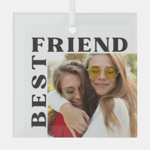 Modern Best Friend-foto kerstversiering Glas Ornament