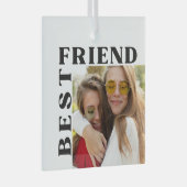 Modern Best Friend-foto kerstversiering Glas Ornament (Voorkant Rechts)