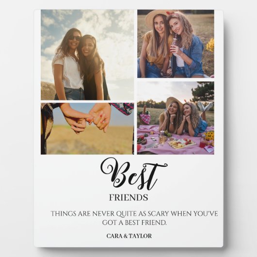 Modern Best Friend Photo Grid Keepsake Gift Plaque Fotoplaat (Voorkant)