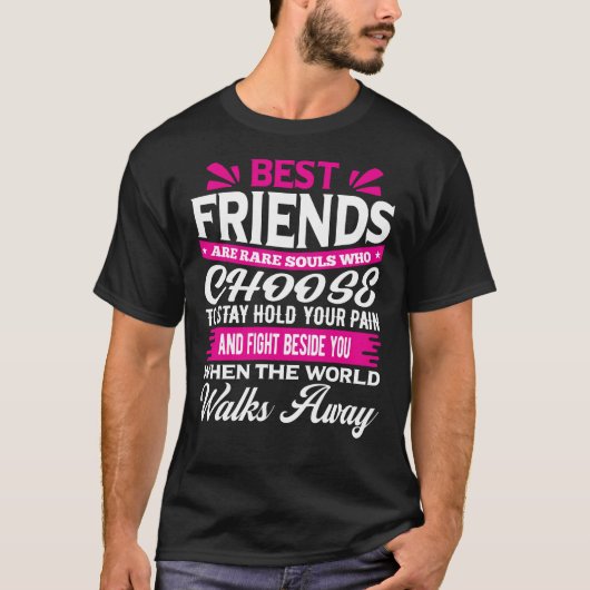 Modern Best Friend Typography T-shirt (Voorkant)