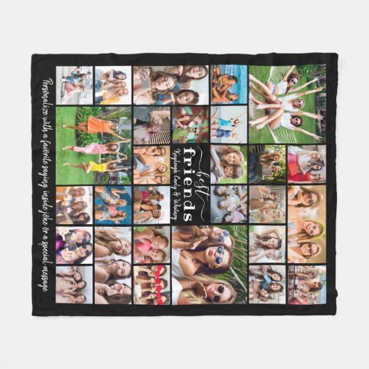 Modern BEST FRIENDS 30 Foto Collage Persoonlijk Fleece Deken (Voorkant (Horizontaal))