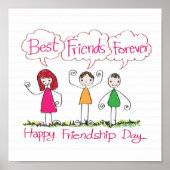 Modern BEST FRIENDS FOREVER 1 Photo Collage Plaque Poster (Voorkant)