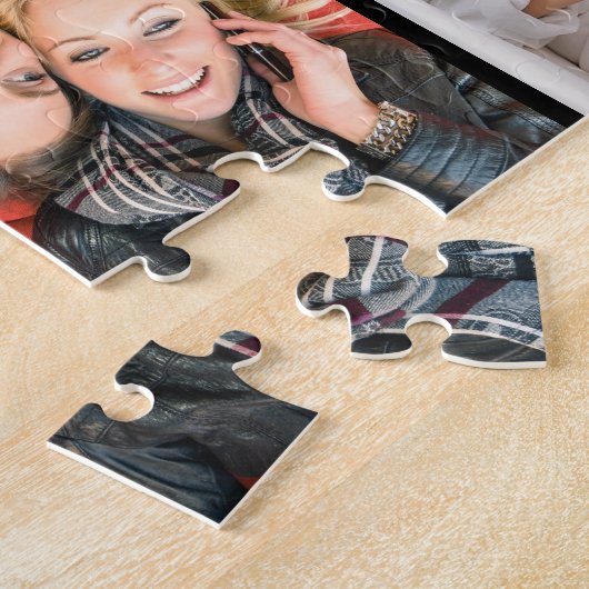 Modern BEST FRIENDS FOREVER 9 Photo Collage Black Legpuzzel (Zijkant)