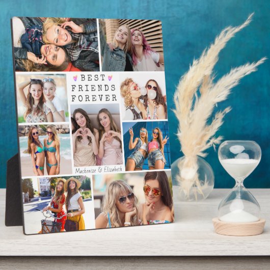 Modern BEST FRIENDS FOREVER 9 Photo Collage Plaque Fotoplaat (Zijkant)