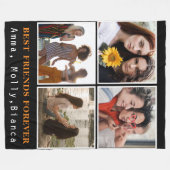 Modern Best Friends Forever Foto Collage | Bestie Fleece Deken (Voorkant (Horizontaal))