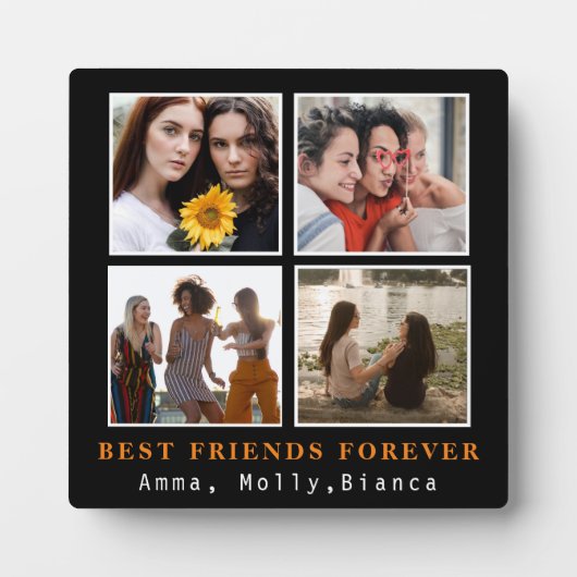 Modern Best Friends Forever Foto Collage | Bestie Fotoplaat (Voorkant)