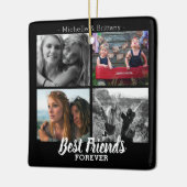 Modern Best Friends Forever Foto Collage | Bestie Keramisch Ornament (Links)