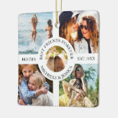 Modern Best Friends Forever Foto Collage | Bestie Keramisch Ornament (Links)