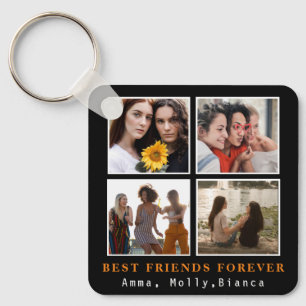 Modern Best Friends Forever Foto Collage Bestie Sleutelhanger