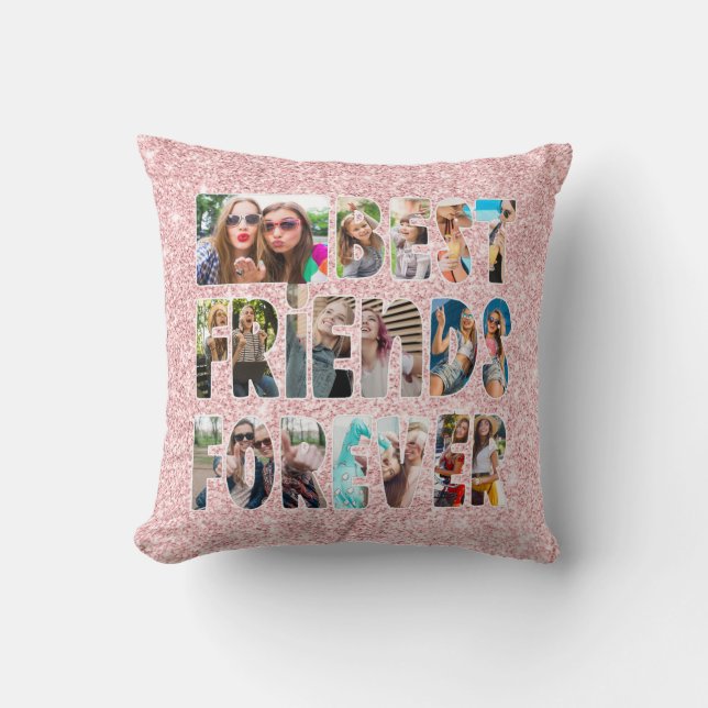 Modern BEST FRIENDS FOREVER Letters Foto Glitter Kussen (Voorkant)