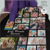 Modern BEST FRIENDS FOREVER Photo Collage Black