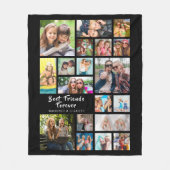 Modern BEST FRIENDS FOREVER Photo Collage Black Fleece Deken (Voorkant)
