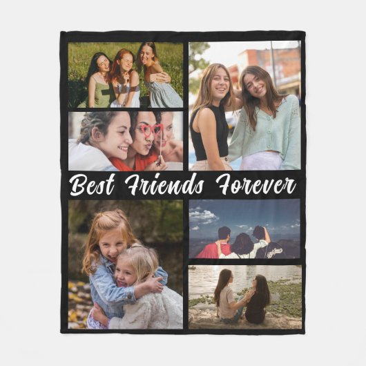 Modern BEST FRIENDS FOREVER Photo Collage Fleece Deken (Voorkant)