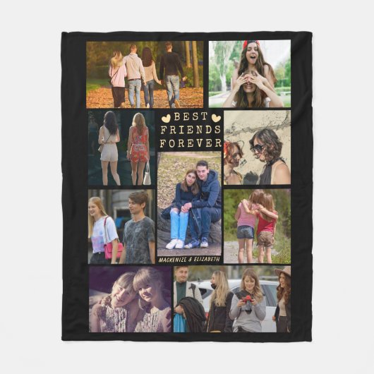 Modern BEST FRIENDS FOREVER Photo Collage Fleece Deken (Voorkant)