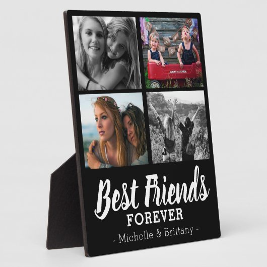 Modern Best Friends Forever Photo Collage Fotoplaat (Zijkant)