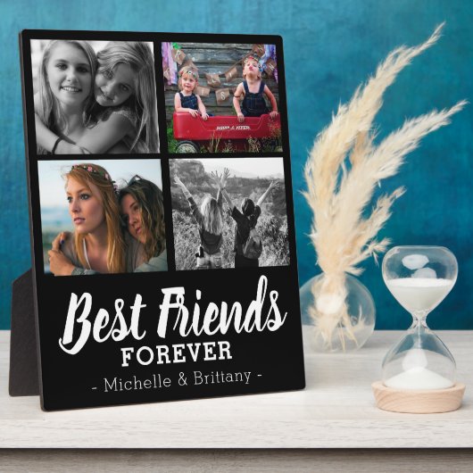 Modern Best Friends Forever Photo Collage Fotoplaat (Zijkant)