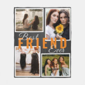 Modern BEST FRIENDS FOREVER Photo Collage Gray Fleece Deken (Voorkant)