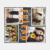 Modern BEST FRIENDS FOREVER Photo Collage Gray Fleece Deken (Voorkant (Horizontaal))