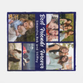 Modern BEST FRIENDS FOREVER Photo Collage Names Fleece Deken (Voorkant (Horizontaal))