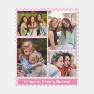 Modern BEST FRIENDS FOREVER Photo Collage Names Fleece Deken