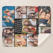 Modern BEST FRIENDS FOREVER Photo Collage Names Sherpa Deken (Voorkant (horizontaal))