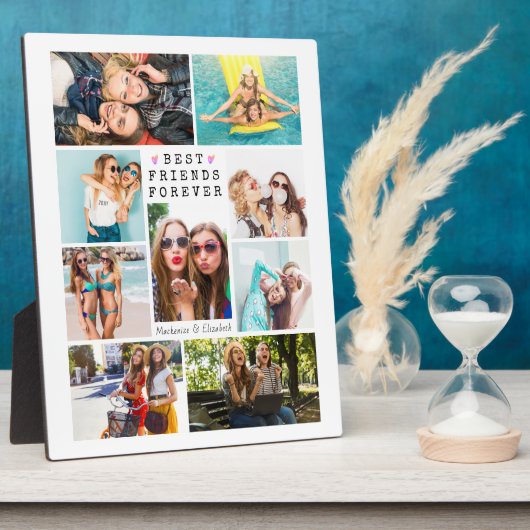 Modern BEST FRIENDS FOREVER Photo Collage White Fotoplaat (Zijkant)