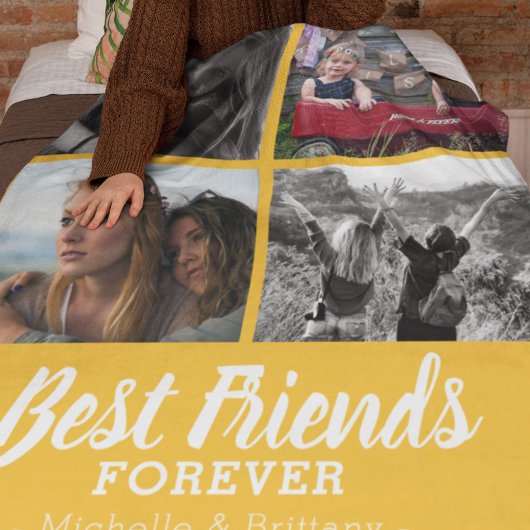 Modern Best Friends Foto | Geel Fleece Deken