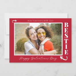 Modern Best Friends Galentine's day Bestie foto Feestdagenkaart