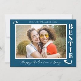 Modern Best Friends Galentine's day Bestie foto Feestdagenkaart