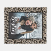 Modern Best Friends Leopard Print Photo Fleece Deken (Voorkant (Horizontaal))