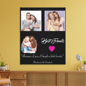 Modern Best Friends Photo Grid Keepsake Gift Plaqu Canvas Afdruk (Insitu (Woonkamer))