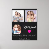 Modern Best Friends Photo Grid Keepsake Gift Plaqu Canvas Afdruk (Voorkant)