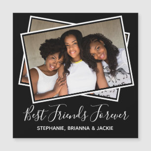 Modern Best Friends Photo Personalized Fun Black