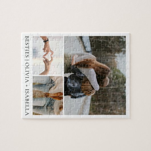 Modern Best Friends Simple Besties Photo Collage Legpuzzel (Horizontaal)