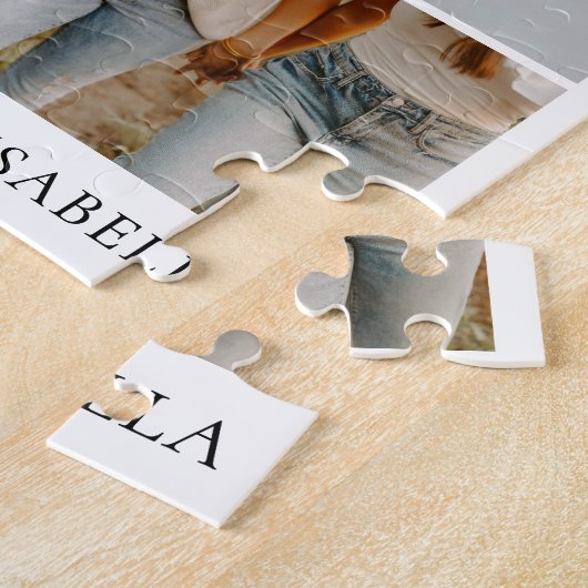 Modern Best Friends Simple Besties Photo Collage Legpuzzel (Zijkant)