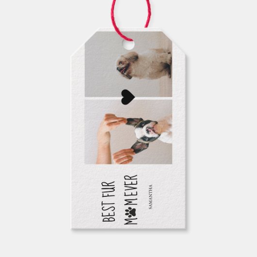 Modern Best Fur Mam Ever | Dog Photo Cadeaulabel (Voorkant)