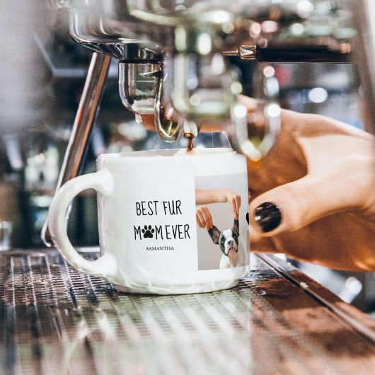 Modern Best Fur Mam Ever | Dog Photo Espresso Kop