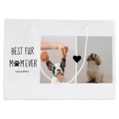 Modern Best Fur Mam Ever | Dog Photo Groot Cadeauzakje (Achterkant)