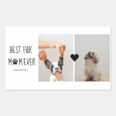 Modern Best Fur Mam Ever | Dog Photo Rechthoekige Sticker (Voorkant)