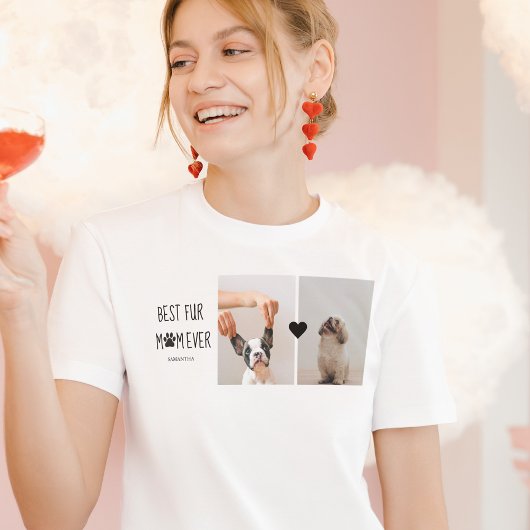 Modern Best Fur Mam Ever | Dog Photo T-shirt