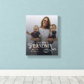 Modern Best Grandma Ever Photo Personalized Canvas Afdruk (Insitu (Houten vloer))