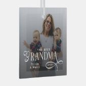 Modern Best Grandma Ever Photo Personalized Glas Ornament (Voorkant Rechts)