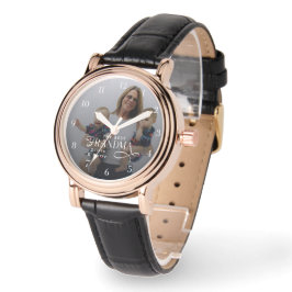Modern Best Grandma Ever Photo Personalized Horloge
